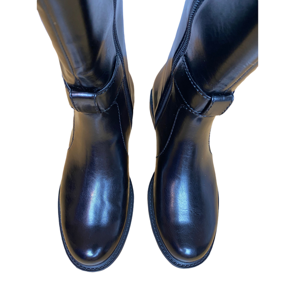 David Tate Mustang Wide Shaft Tall Black Boots 7 - Picture 4 of 11